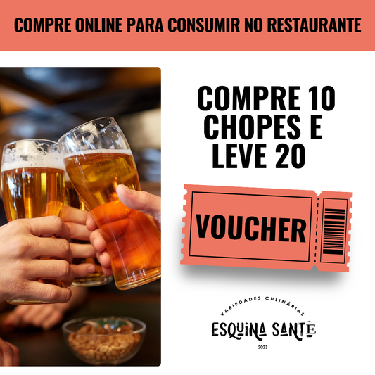Compre 10 Chopes Heineken 300ml e Leve 20